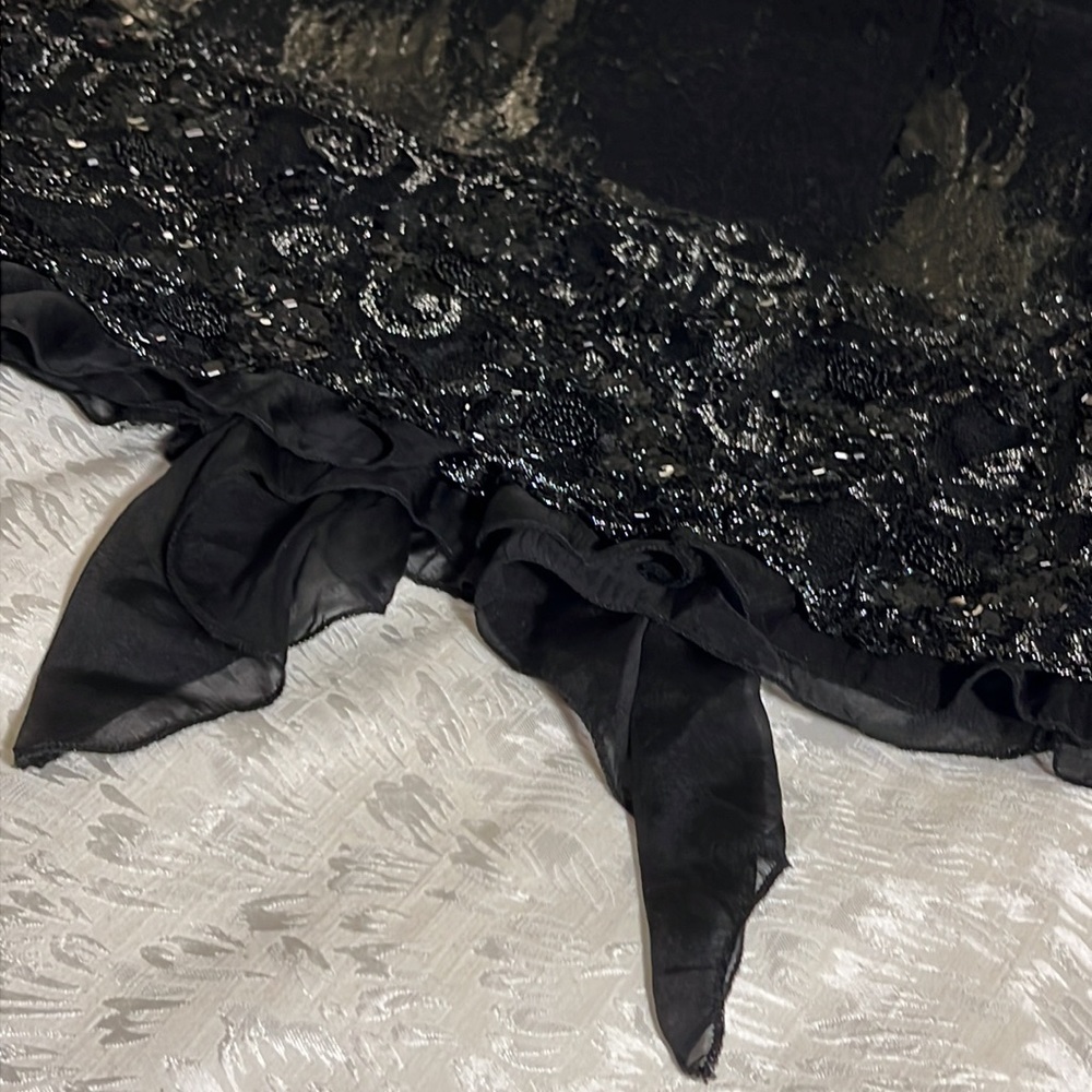 Unique Wrap Miniskirt Women Size 6/Medium NEW TAGS MSRP $665 Black Embellishment - Picture 3 of 4